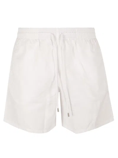 Vilebrequin Elastic Drawstring Waist Plain Shorts In White