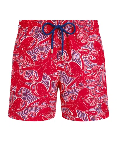 Vilebrequin Moorea Hypnoptocus Print Swim Shorts In Red