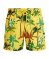Vilebrequin Ultra-light And Packable Swim Shorts Palms Offset In Yellow