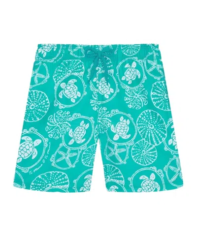 Vilebrequin Kids' Elastic Waist Swimming Trunks In Blue