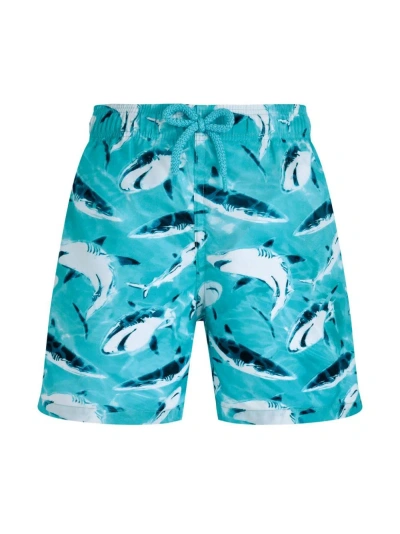 Vilebrequin Kids' Elasticated Swim Shorts In Lagon