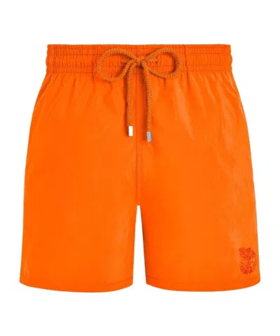 Vilebrequin Elasticated-waist Swim Shorts In Orange