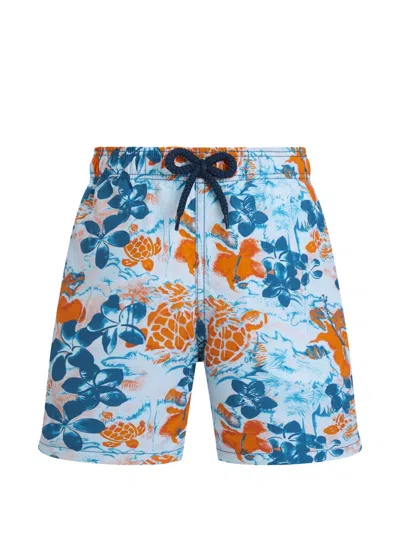 Vilebrequin Elasticated-waistband Jungle Swim Shorts In Blue