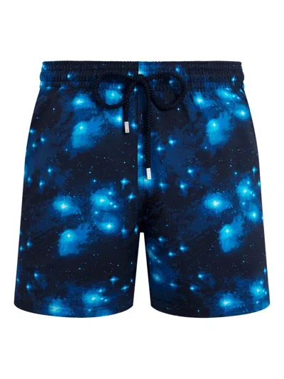 Vilebrequin Elasticated-waistband Pégase Swim Trunks In Blue