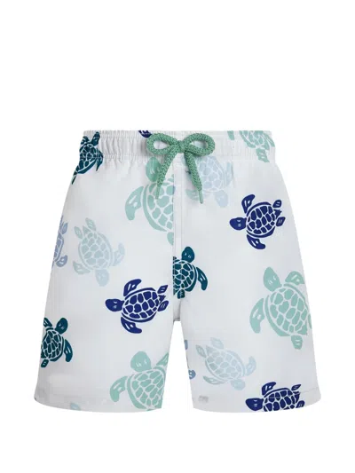 Vilebrequin Kids' Elasticated-waistband Turtle-print Swim Shorts In Multi