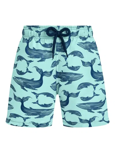 Vilebrequin Kids' Elasticated-waistband Whale Swim Shorts In Multi