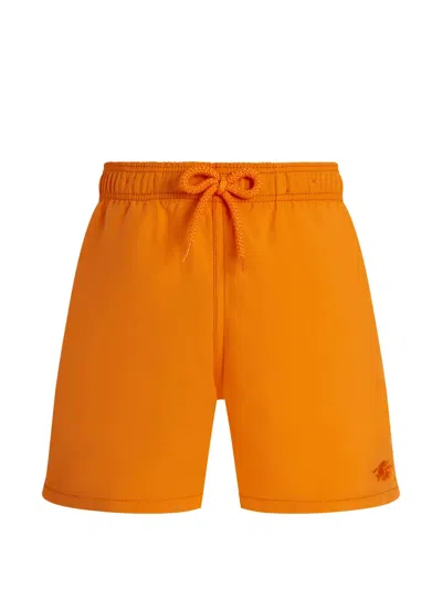 Vilebrequin Kids' Elastic-waistband Swim Shorts In Orange