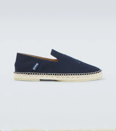 Vilebrequin Embroidered Canvas Espadrilles In Blue