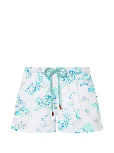 Vilebrequin Embroidered Coral Reef Swim Shorts In Blue