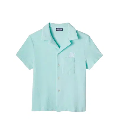Vilebrequin Kids' Embroidered Cotton Terry Shirt In Blue