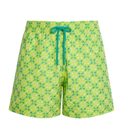 Vilebrequin Embroidered Homard Pixel Swim Shorts In Green