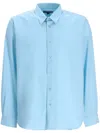 Vilebrequin Embroidered-logo Wool Shirt In Blue
