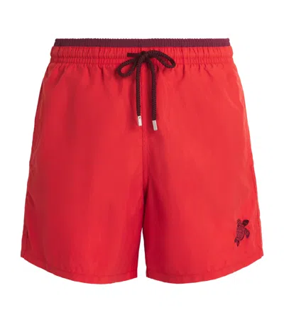 Vilebrequin Embroidered Moka Swim Shorts In Red