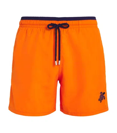 VILEBREQUIN EMBROIDERED MOKA SWIM SHORTS