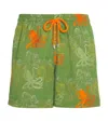 Vilebrequin Embroidered Octopus Mistral Swim Shorts In Green