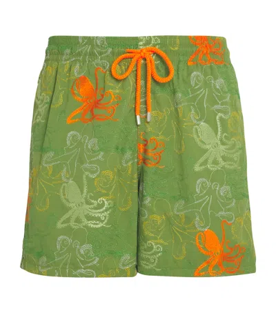 Vilebrequin Embroidered Octopus Mistral Swim Shorts In Green