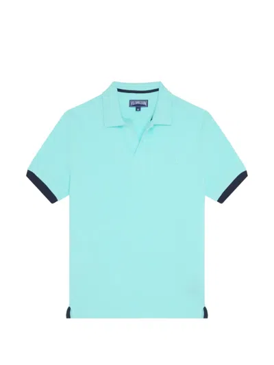 Vilebrequin Organic Cotton Polo Shirt With Contrast Trims And Embroidered Logo In Neutral