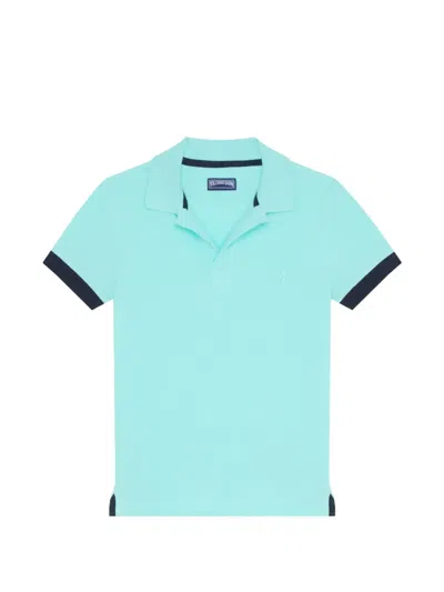 Vilebrequin Kids' Besticktes Piqué-t-shirt In Blue