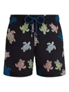 Vilebrequin Mistral Embroidered Swim Trunks In Black