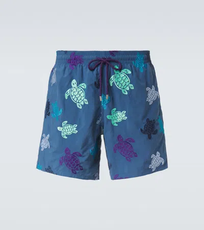Vilebrequin Embroidered Swim Trunks In Blue