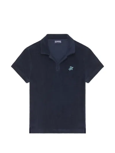 Vilebrequin Kids' Besticktes Frottee-t-shirt In Blue