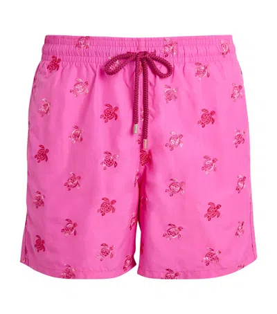 Vilebrequin Embroidered-turtle Mistral Swim Shorts In Pink