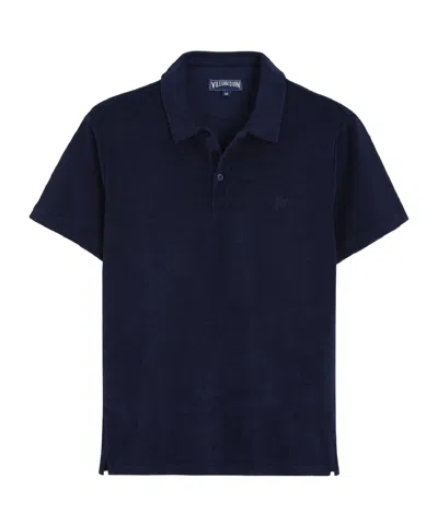 Vilebrequin Organic Cotton Polo Shirt With Embroidered Turtle In Blue