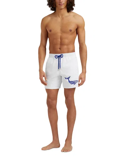 Vilebrequin Men Swim Shorts Embroidered Whale In White