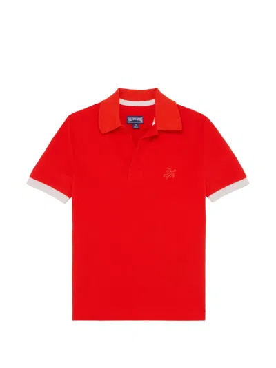 Vilebrequin Kids' Embroidery-logo Polo Shirt In Red