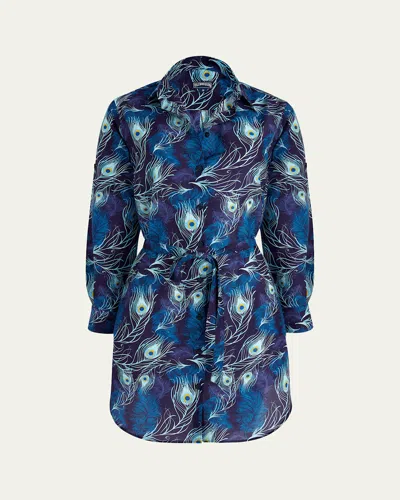 Vilebrequin Eyes Of The Wind Cotton-silk Shirtdress In Blue
