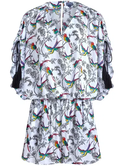 Vilebrequin Feelgood Bird-print Playsuit In White