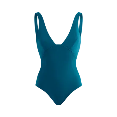 Vilebrequin Solid Halter One-piece Swimsuit In Blue