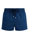 Vilebrequin Fishnet-print Swim Shorts In Blue