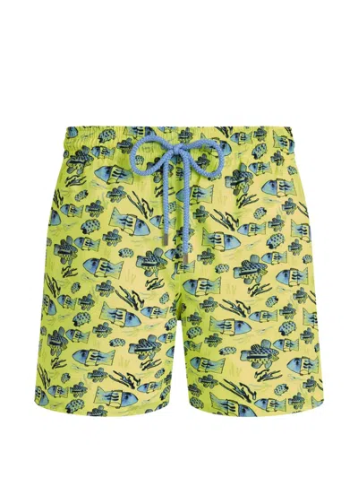 Vilebrequin Fish-pattern Swim Shorts In Green