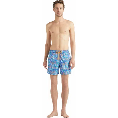 Vilebrequin Fishy Dance Swim Trunks In Brown
