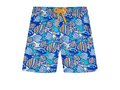 Vilebrequin Kids' Fishy Vibes Swim Shorts In Blue