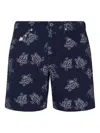 Vilebrequin Five-pocket Turtle-print Bermuda Shorts In Blue