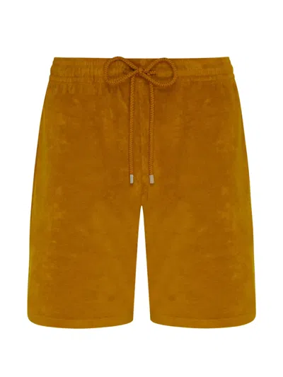 Vilebrequin Flap Terry Bermuda Shorts In Yellow