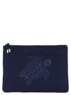 Vilebrequin Flat Pouch With Embossed Turtle Logo In Orange