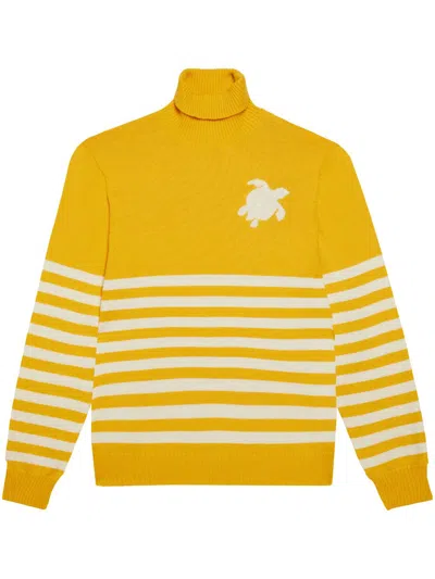 Vilebrequin Flegere Intarsia-logo Jumper In Yellow