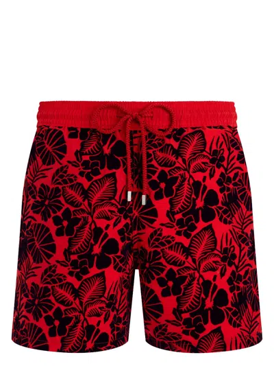 Vilebrequin Floral-motif Swim Shorts In Red