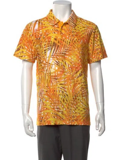 Pre-owned Vilebrequin Floral Print Collar Polo Shirt W/ Tags In Yellow