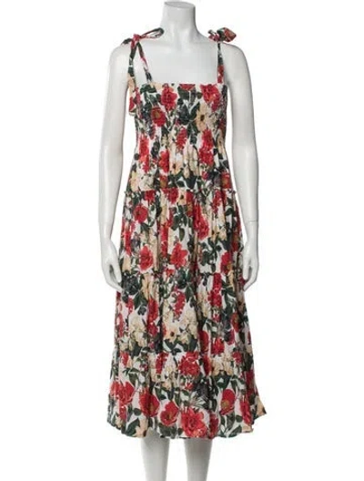 Pre-owned Vilebrequin Floral Print Knee-length Dress In White