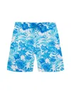 Vilebrequin Floral-print Logo-appliqué Swim Shorts In White