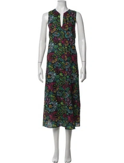 Pre-owned Vilebrequin Floral Print Midi Length Dress In Multicolor