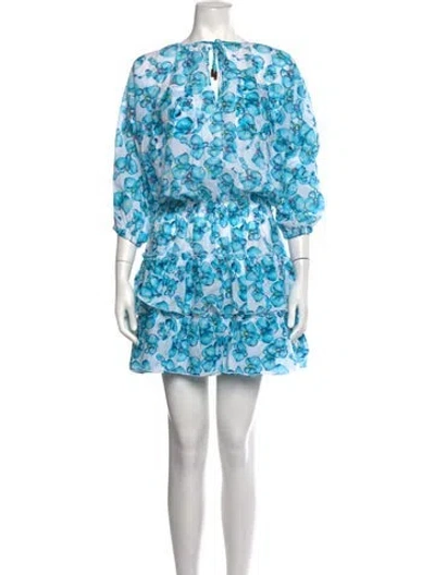 Pre-owned Vilebrequin Floral Print Mini Dress In Blue