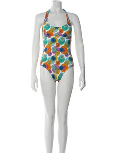Pre-owned Vilebrequin Floral Print One-piece In White