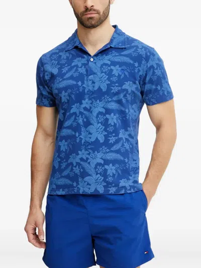 Vilebrequin Floral-print Polo Shirt In Blue