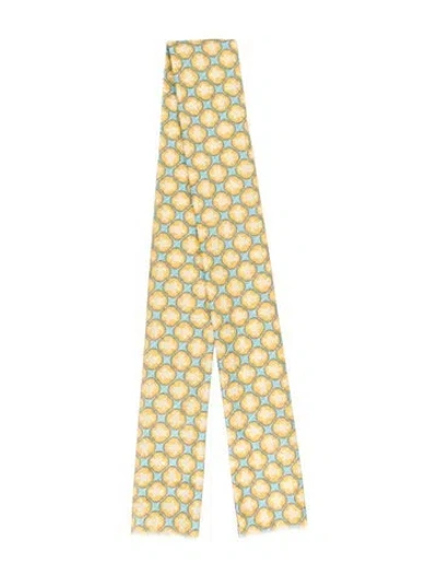 Pre-owned Vilebrequin Floral Print Scarf In Blue