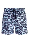 Vilebrequin Floral-print Swim Shorts In 蓝色